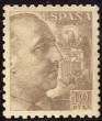 Sellos de Espaa 1940-45 n 935 castao 10 pts General Franco 