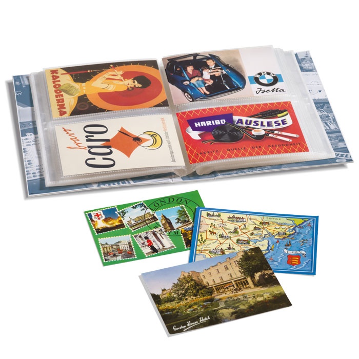 Álbum pequeño tarjetas postales incl. 50 fundas para 4 tarjetas por funda,  diseño B Ref.: 342 620 - Tienda Coleccionismo Barcelona Filatelia Sellos  Monedas Billetes